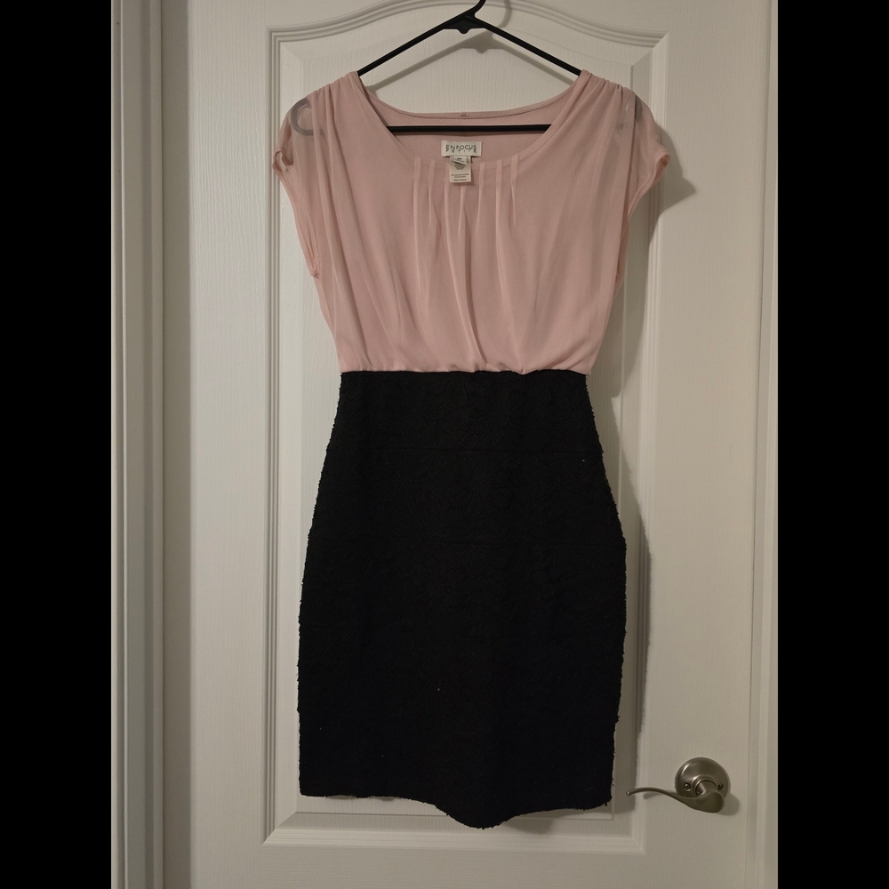 Pink and Black Mini Dress